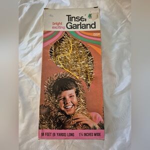 Vintage Tinsel Garland in Gold 1968 In Box